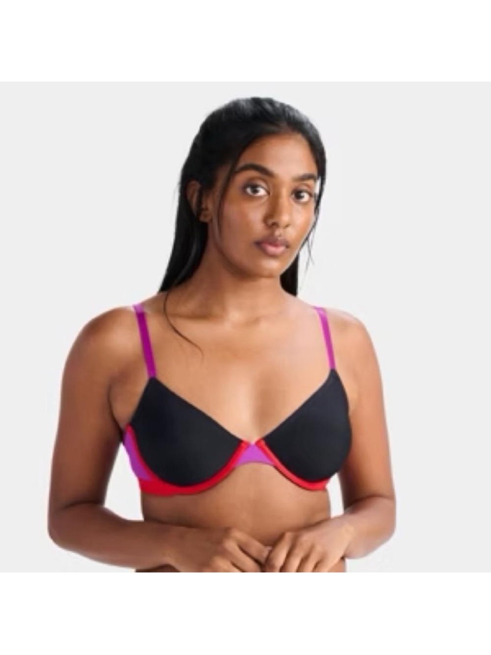 Parade Women’s size M+ Medium Re:Play Black Red Purple Underwire Bra